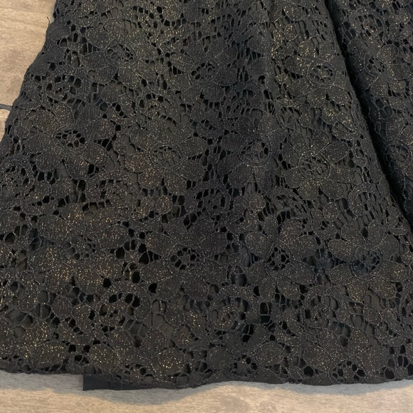 Aqua - Little Black & Gold Lace Dress - Picture 2 of 6